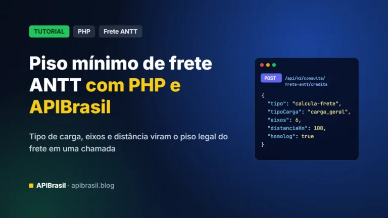 Como calcular o piso mínimo de frete ANTT com PHP e a APIBrasil