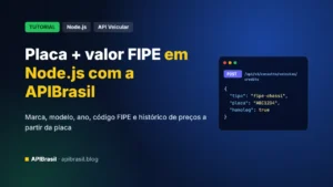 Consulta de placa com valor FIPE em Node.js usando a APIBrasil