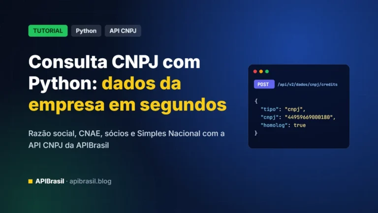 Como consultar CNPJ com Python usando a API CNPJ da APIBrasil