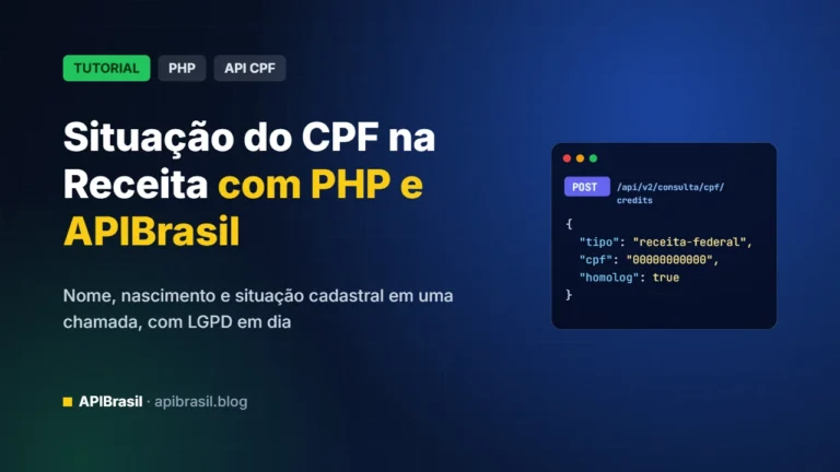 Como consultar a situação do CPF na Receita Federal com PHP e a APIBrasil