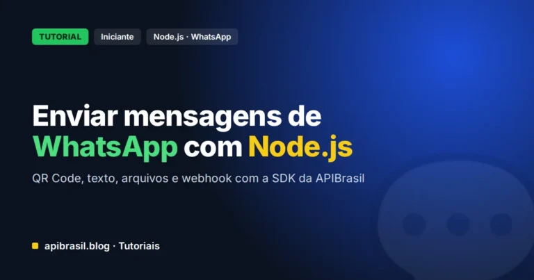 Como enviar mensagens de WhatsApp com Node.js usando a APIBrasil