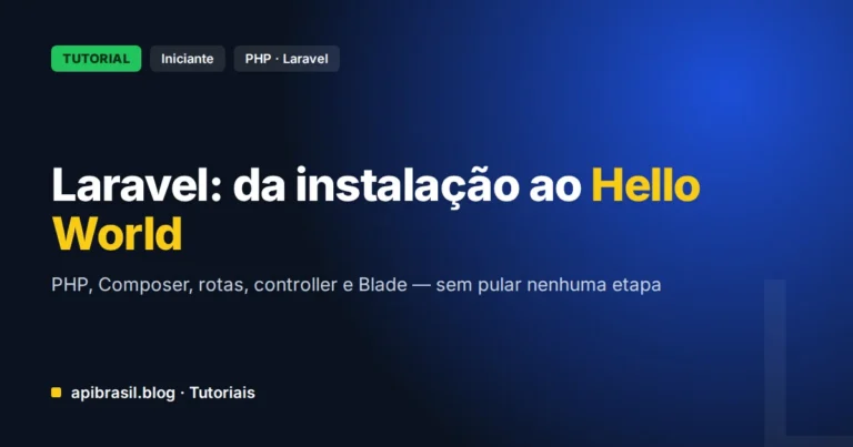Laravel da instalação ao Hello World: tutorial passo a passo