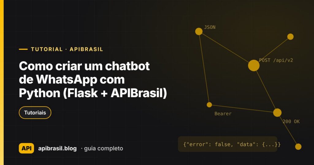 Capa do artigo Como criar um chatbot de WhatsApp com Python (Flask + APIBrasil)