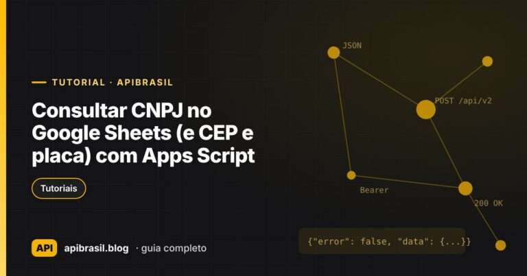 Capa do artigo Consultar CNPJ no Google Sheets (e CEP e placa) com Apps Script
