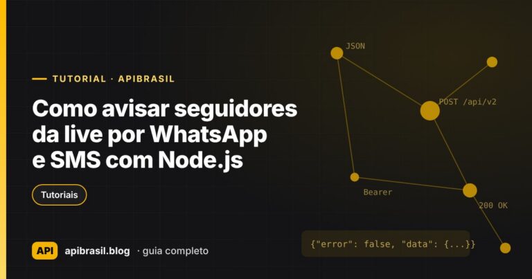 Capa do artigo Como avisar seguidores da live por WhatsApp e SMS com Node.js